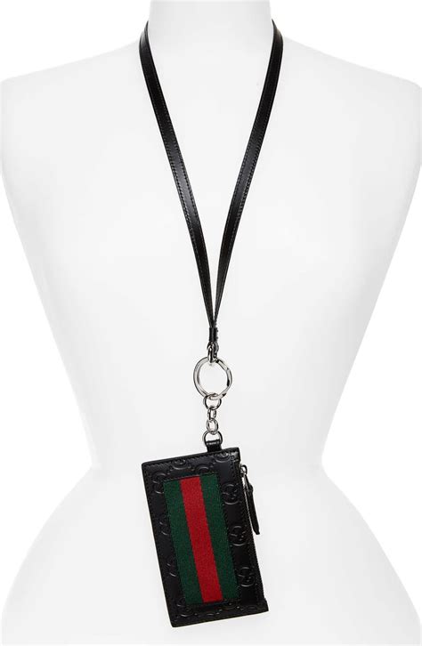 Gucci card case with lanyard